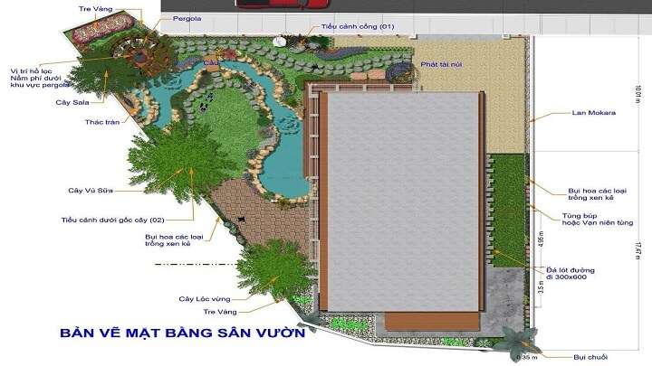 Bản vẽ thi công hồ cá koi