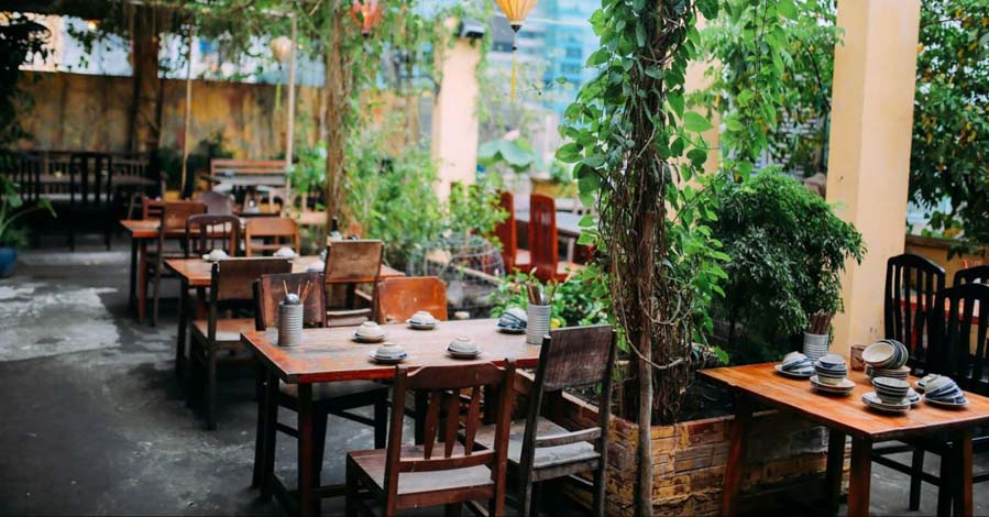 Nhà hàng sân vườn đẹp mắt, ấn tượng