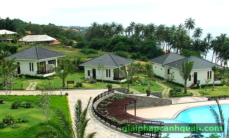 thi công sân vườn Resort Lotus Mũi Né