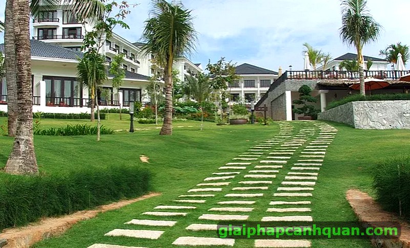 thi công sân vườn Resort Lotus Mũi Né