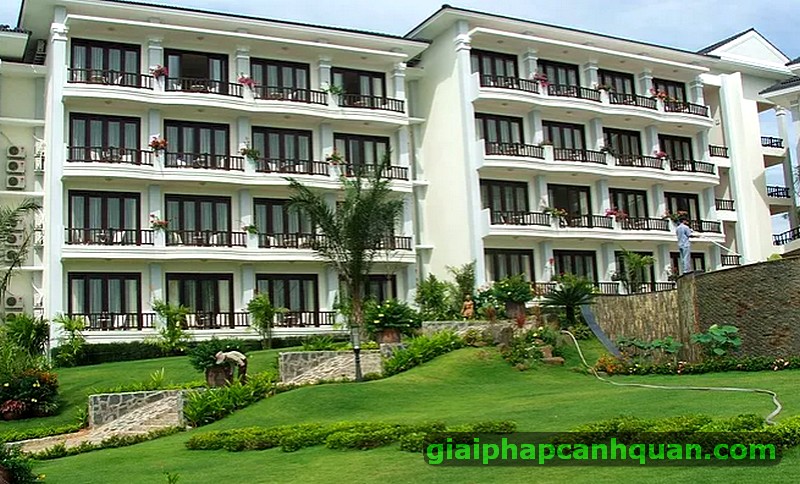 thi công sân vườn Resort Lotus Mũi Né