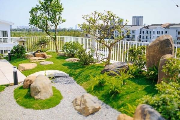 Tiểu cảnh đá trên sân thượng